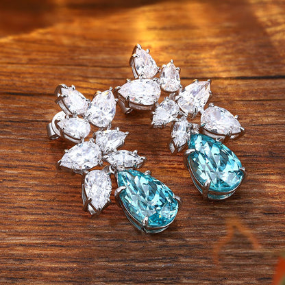 S925 Silver 11.08ct Lab Gown Paraiba Ear Nails