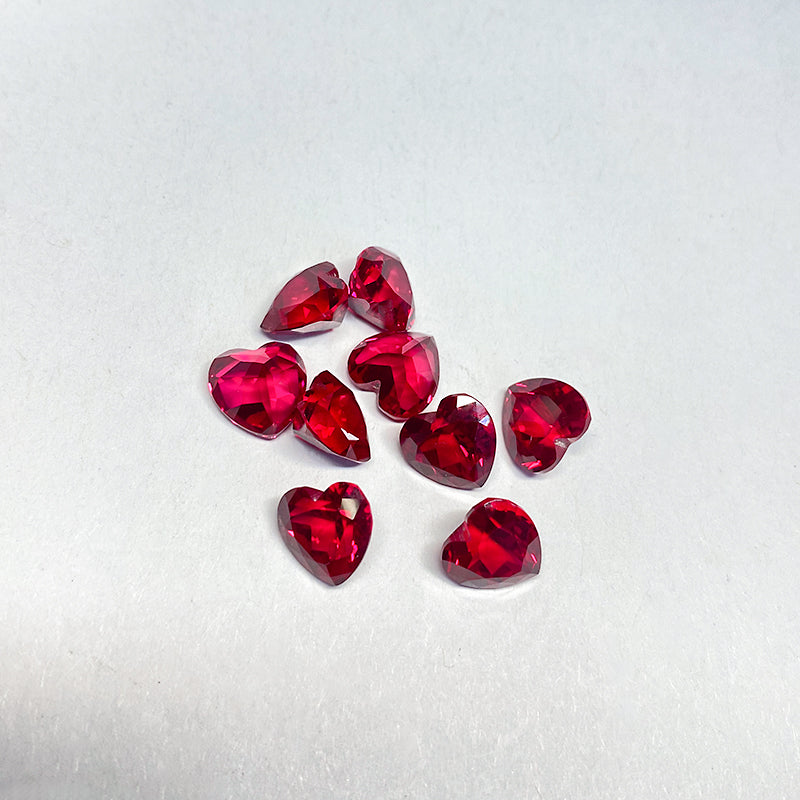5A Lab Grown Ruby Heart Shape
