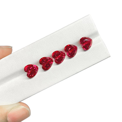Czochralski Lab Grown Ruby Heart Shape
