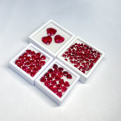 Czochralski Lab Grown Ruby Heart Shape