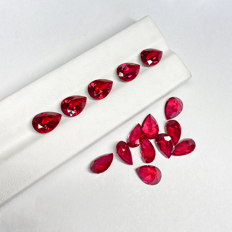 5A Lab Grown Ruby Pear Shape