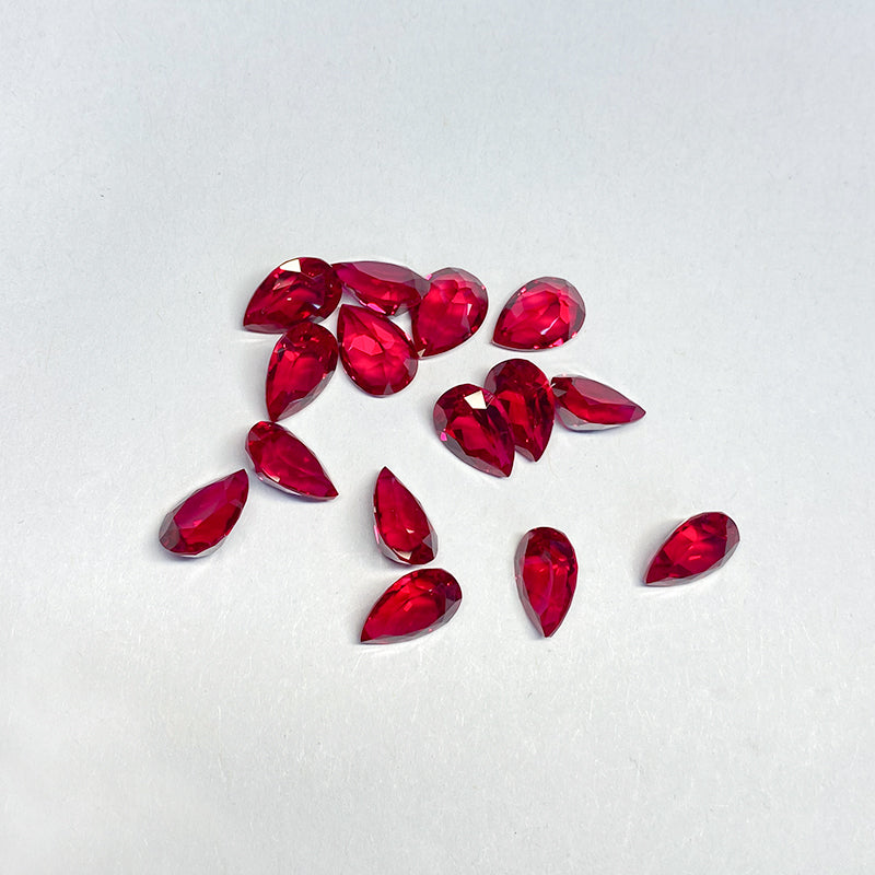 5A Lab Grown Ruby Pear Shape