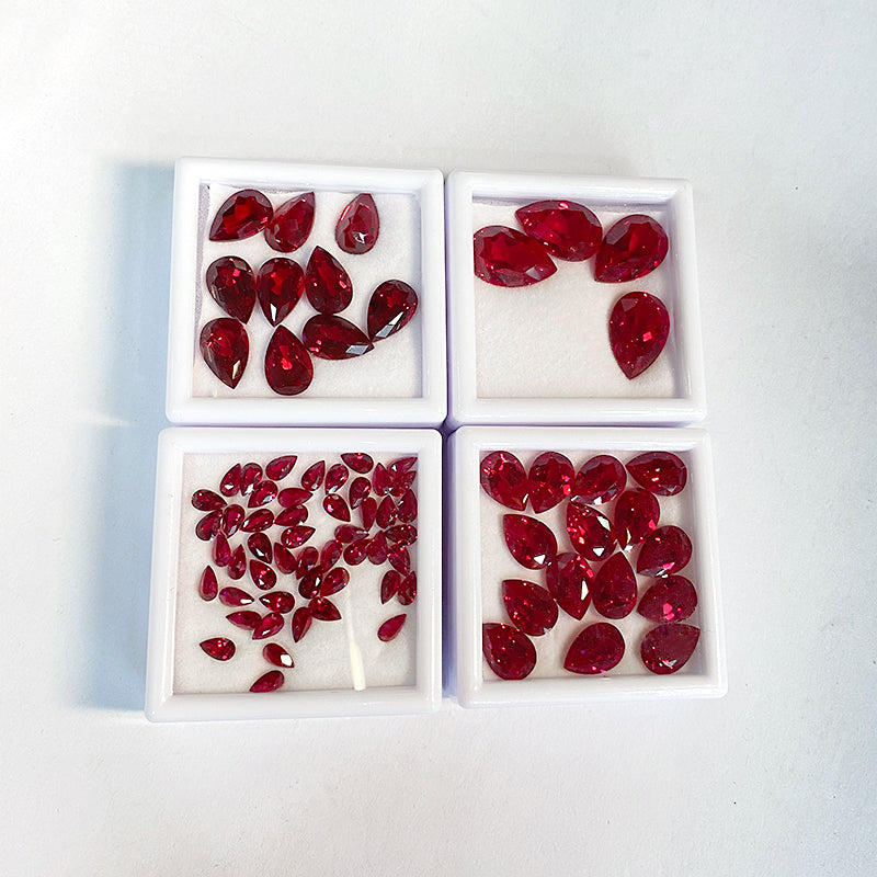 5A Lab Grown Ruby Pear Shape