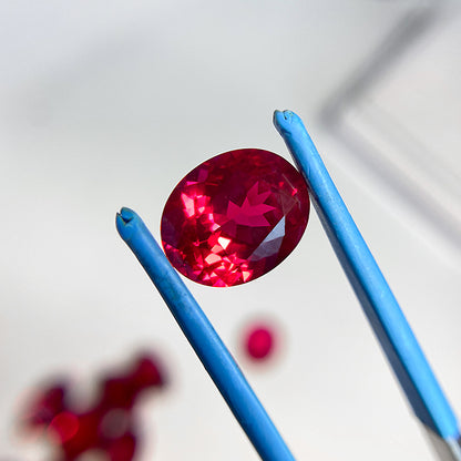 Czochralski Lab Grown Ruby Oval Shape