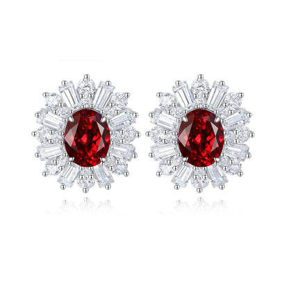 S925 silver 2.03ct Lab Grown Ruby Treasure Earrings JRURE404Y