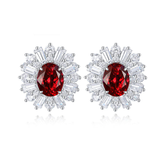 S925 silver 2.03ct Lab Grown Ruby Treasure Earrings JRURE404Y