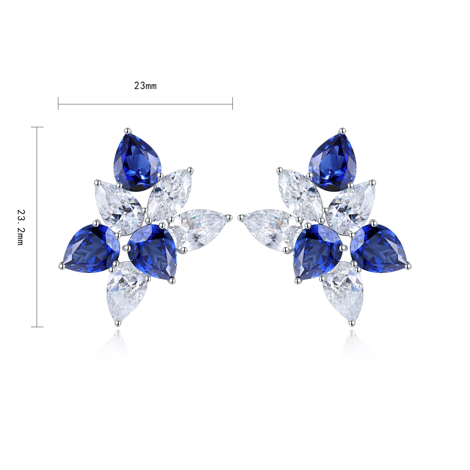 S925 Silver 8.454ct Lab Grown Blue Treasure Earnail A JSABE064Y