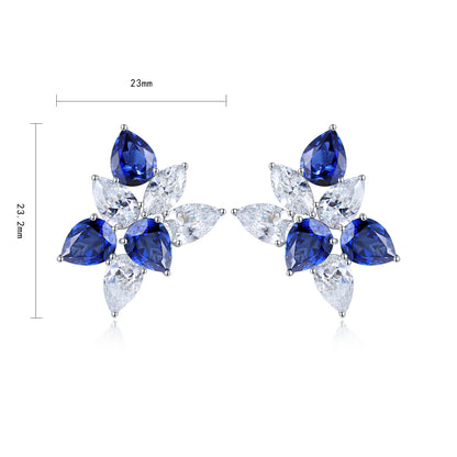 S925 Silver 8.454ct Lab Grown Blue Treasure Earnail A JSABE064Y