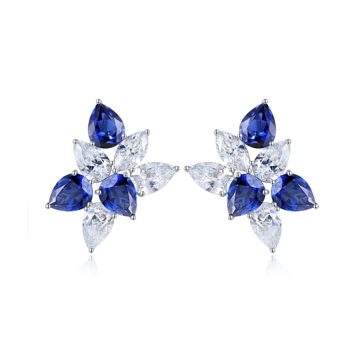 S925 Silver 8.454ct Lab Grown Blue Treasure Earnail A JSABE064Y