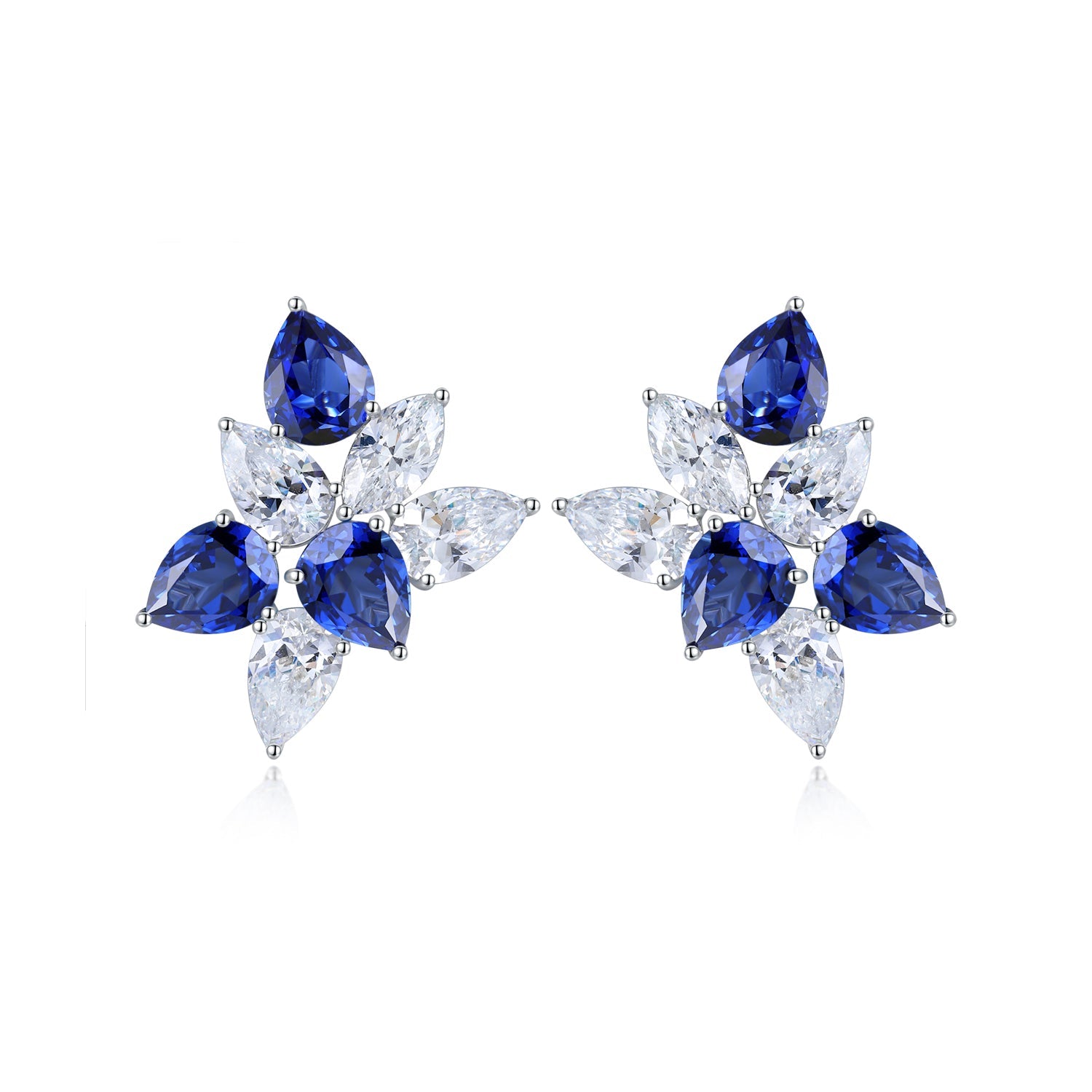 S925 Silver 8.454ct Lab Grown Blue Treasure Earnail A JSABE064Y