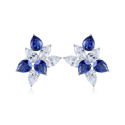 S925 Silver 8.454ct Lab Grown Blue Treasure Earnail A JSABE064Y