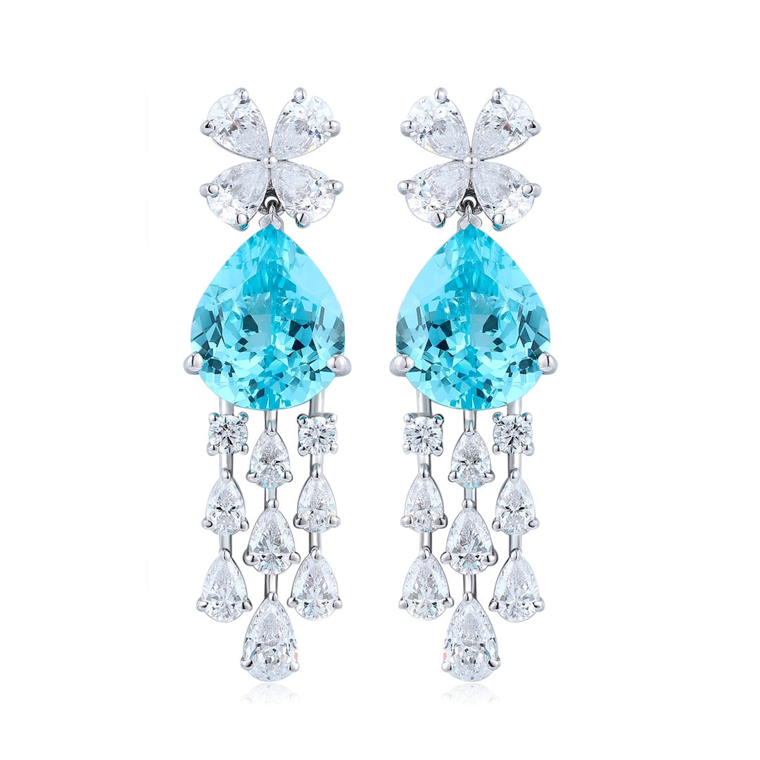 S925 Silver 15.16ct Lab Grown Paraiba Earring A JE400Y