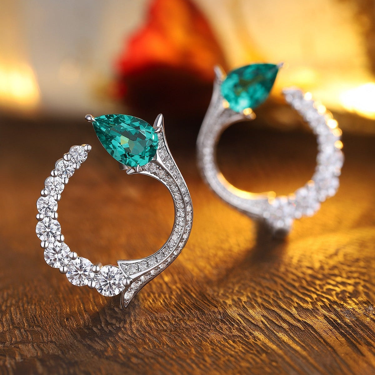 S925 Silver 3.18ct Lab Grown Emerald Earrings A JSEGE581Y