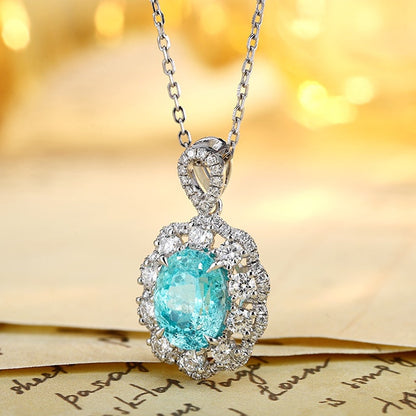 PT950 3.21ct Lab Grown Paraiba Pendant (without chain)