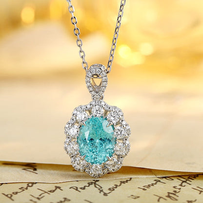PT950 3.21ct Lab Grown Paraiba Pendant (without chain)