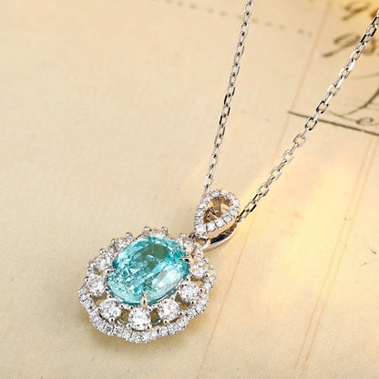 PT950 3.21ct Lab Grown Paraiba Pendant (without chain)