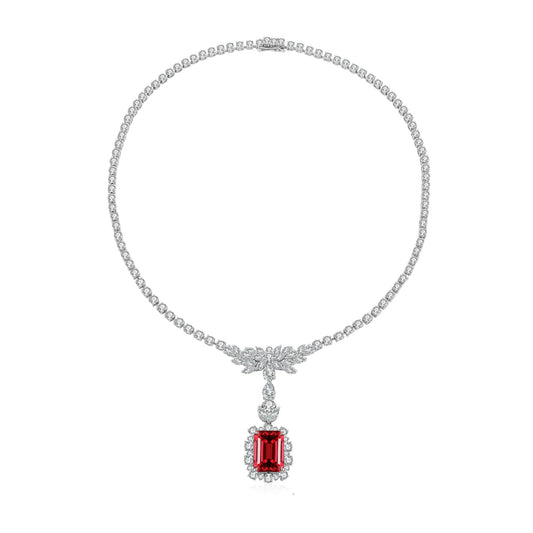 S925 Silver 13.94ct Lab Grown Ruby Treasure Luxury Large Chain A JRURN348Y