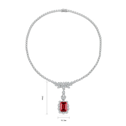 S925 Silver 13.94ct Lab Grown Ruby Treasure Luxury Large Chain A JRURN348Y