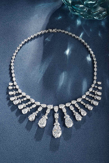 S925 Silver 26.995ct Imitation White Diamond Necklace A PPSWN581Y