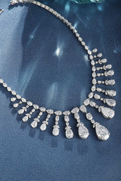 S925 Silver 26.995ct Imitation White Diamond Necklace A PPSWN581Y