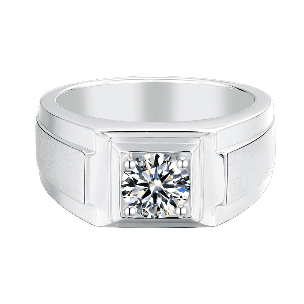 S925 Silver 1.0ct Moissanite Men's Ring Series Ⅰ