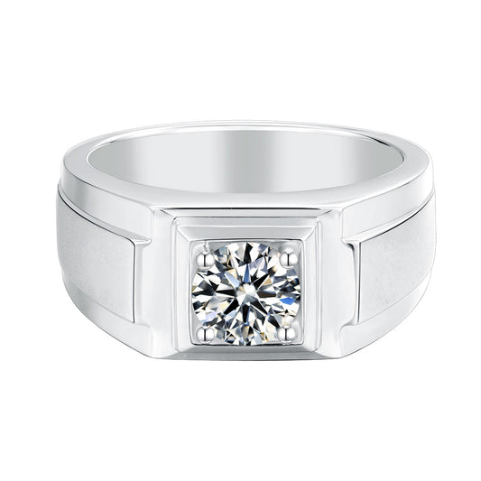 S925 Silver 1.0ct Moissanite Men's Ring Series Ⅰ