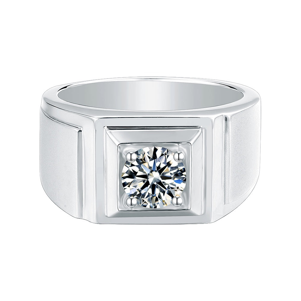 S925 Silver 1.0ct Moissanite Men's Ring Series Ⅰ