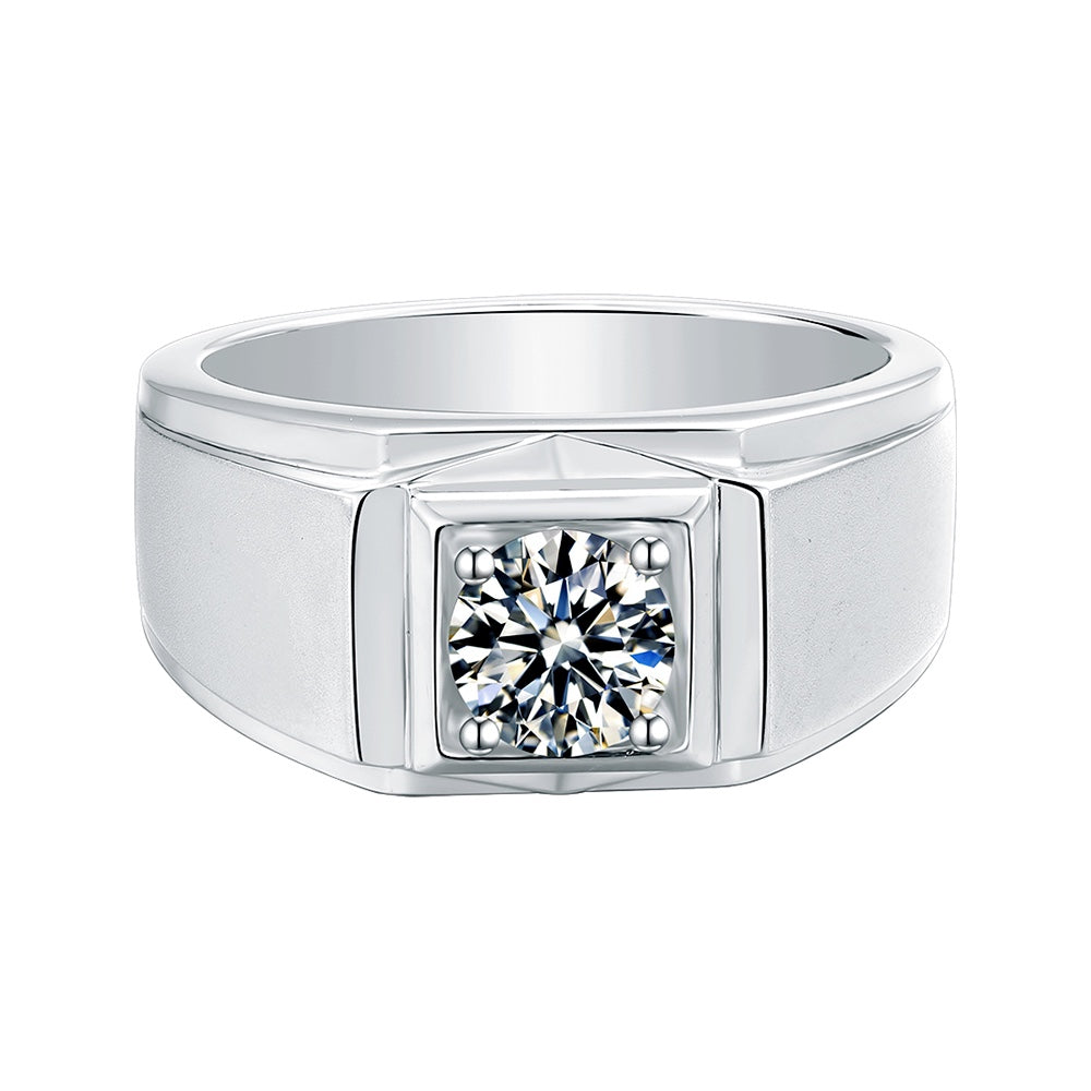 S925 Silver 1.0ct Moissanite Men's Ring Series Ⅰ