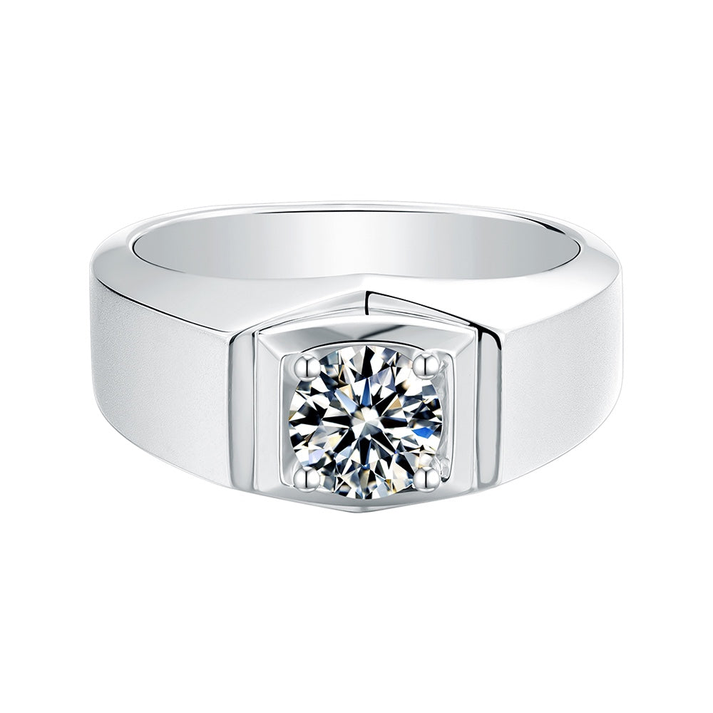 S925 Silver 1.0ct Moissanite Men's Ring Series Ⅰ