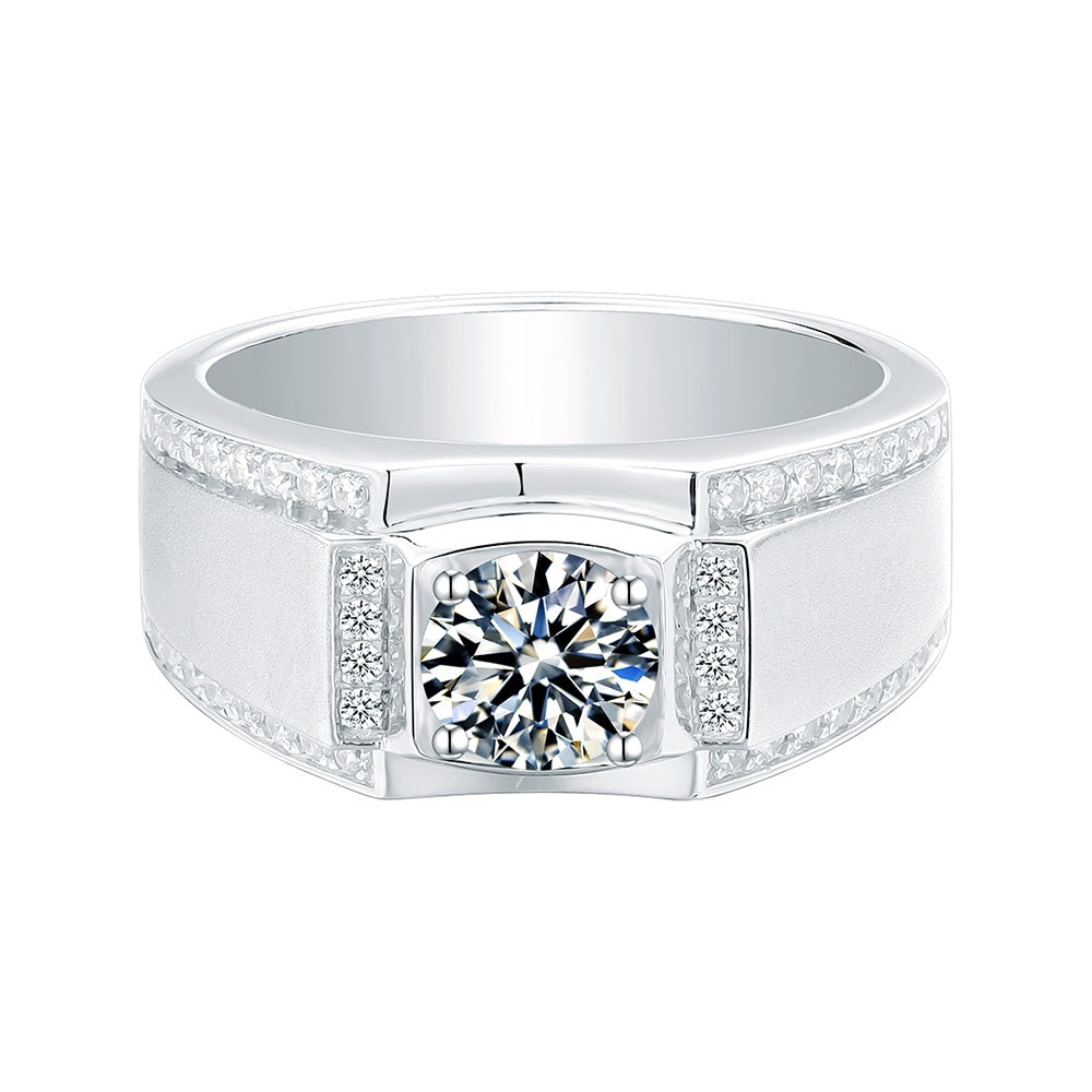 S925 Silver 1.0ct Moissanite Men's Ring Series Ⅱ