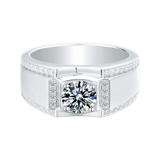 S925 Silver 1.0ct Moissanite Men's Ring Series Ⅱ