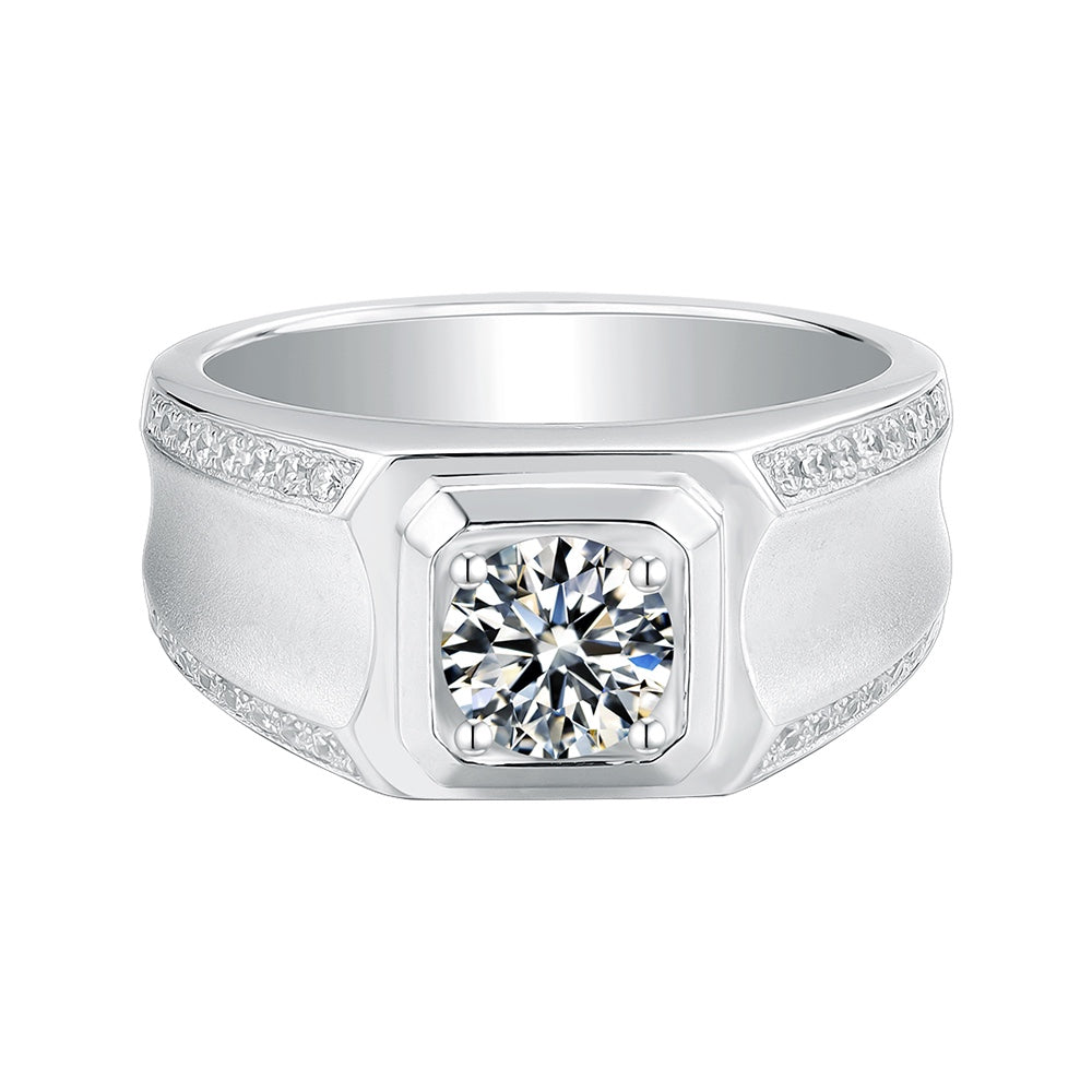 S925 Silver 1.0ct Moissanite Men's Ring Series Ⅱ