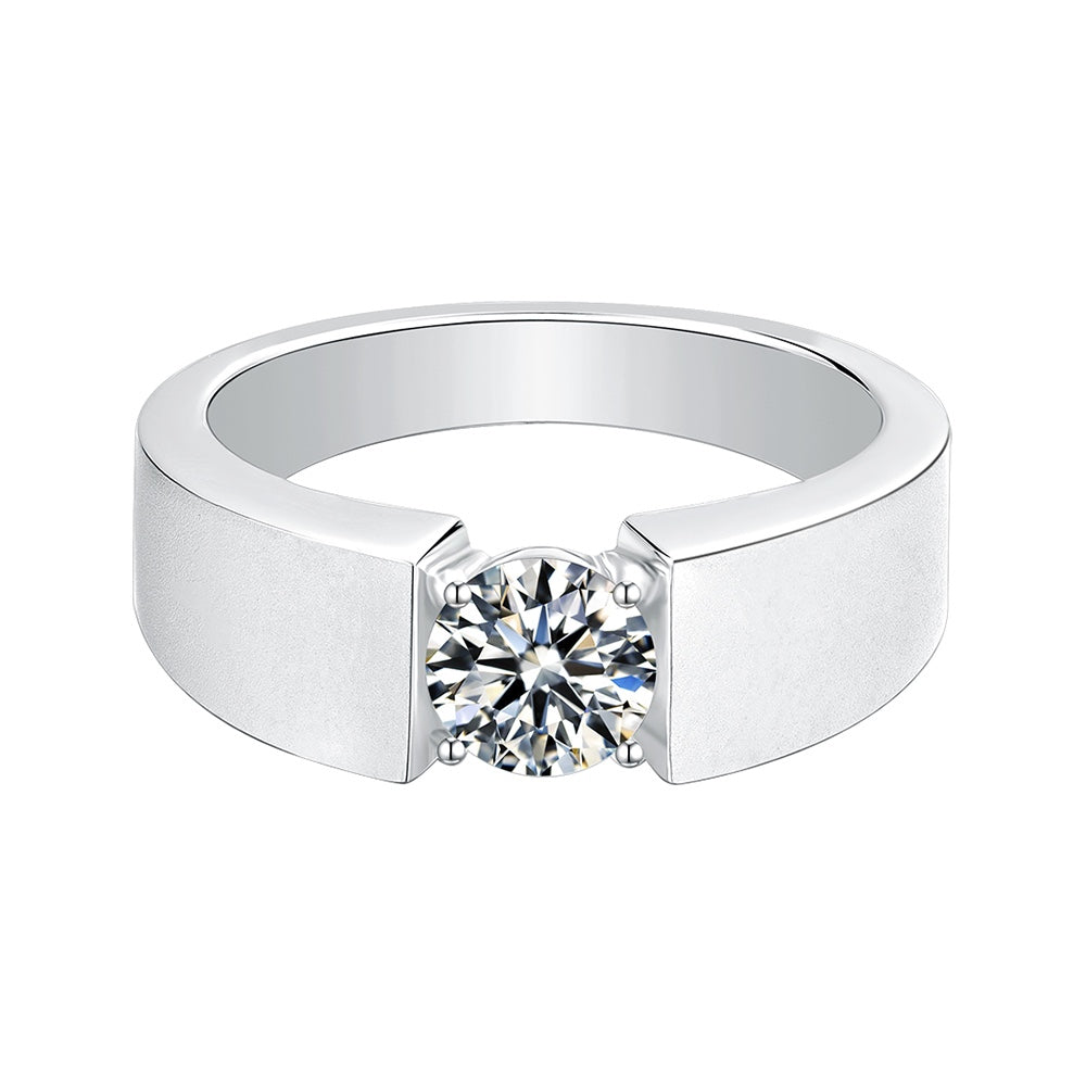 S925 Silver 1.0ct Moissanite Men's Ring Series Ⅱ