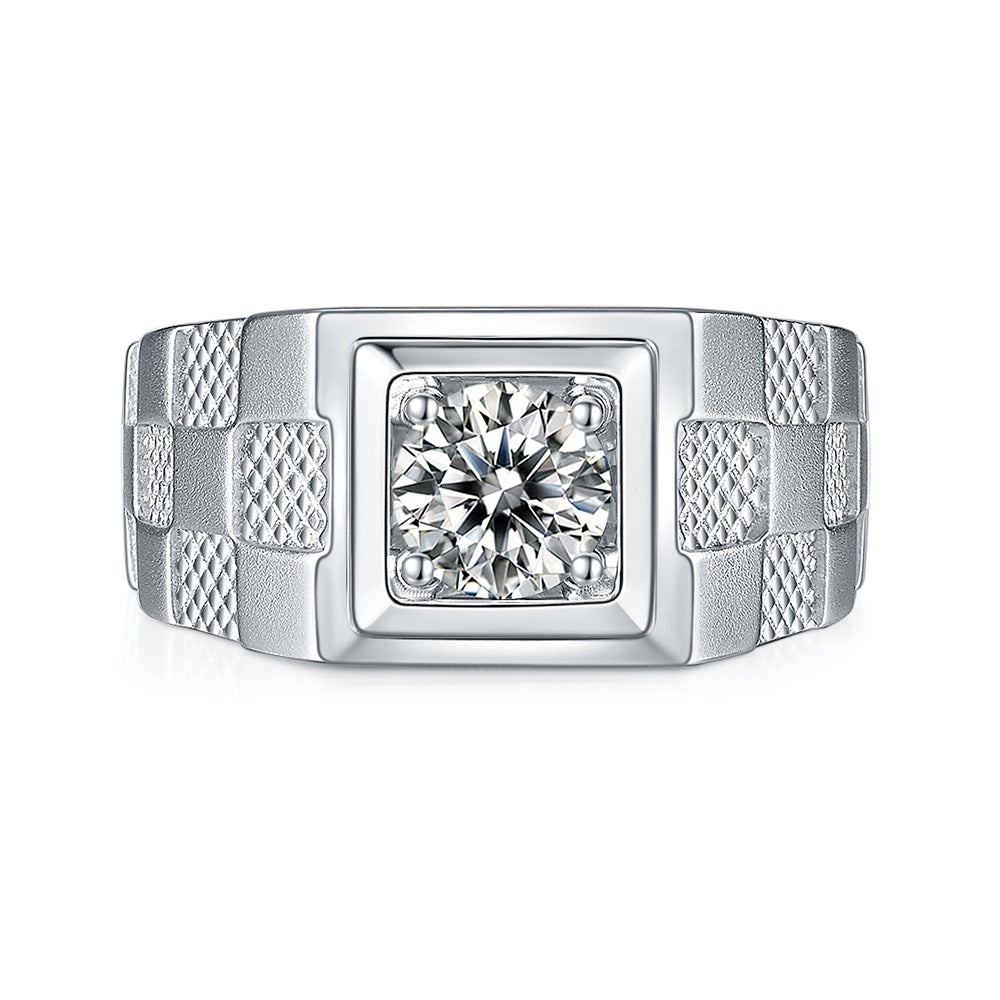 S925 Silver 1.0ct Moissanite Men's Ring Series Ⅱ