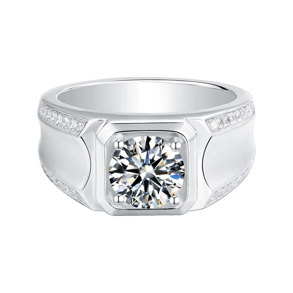 S925 Silver 2.0ct Moissanite Men's Ring Series