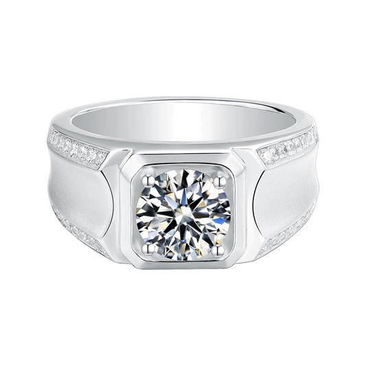 S925 Silver 2.0ct Moissanite Men's Ring Series