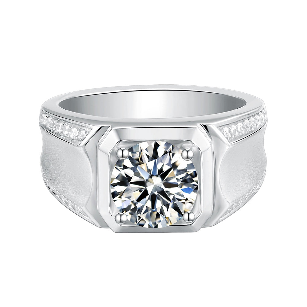 S925 Silver 3.0ct Moissanite Men's Ring Series
