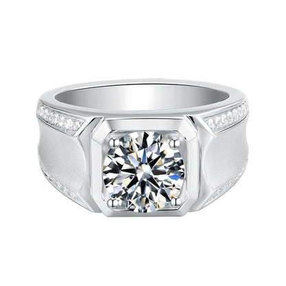S925 Silver 3.0ct Moissanite Men's Ring Series