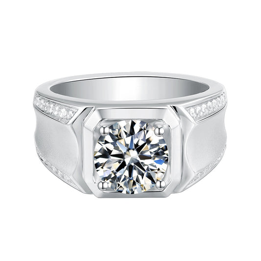 S925 Silver 3.0ct Moissanite Men's Ring Series