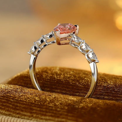 PT950 18K 1.01ct Pear Shaped Lab Grown Pink Colors Diamond Ring