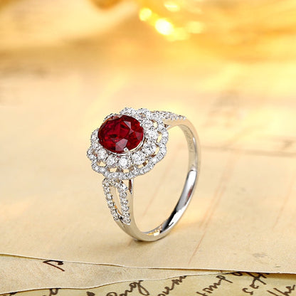 PT950 1.61ct Lab Grown Diamond Lab Grown Ruby Treasure Ring