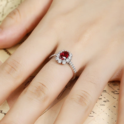 PT950 Lab Grown Diamond Lab Grown Ruby Treasure Ring