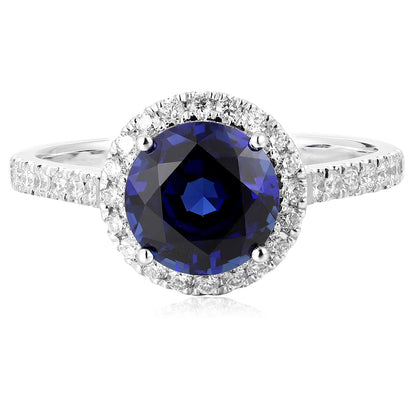 PT950 2.86ct Lab Grown Diamonds Lab Grown Blue Ring JSABR181385