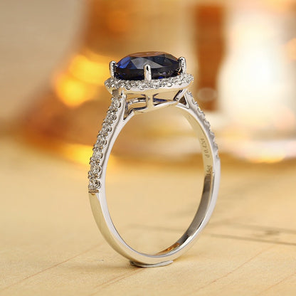 PT950 2.86ct Lab Grown Diamonds Lab Grown Blue Ring JSABR181385