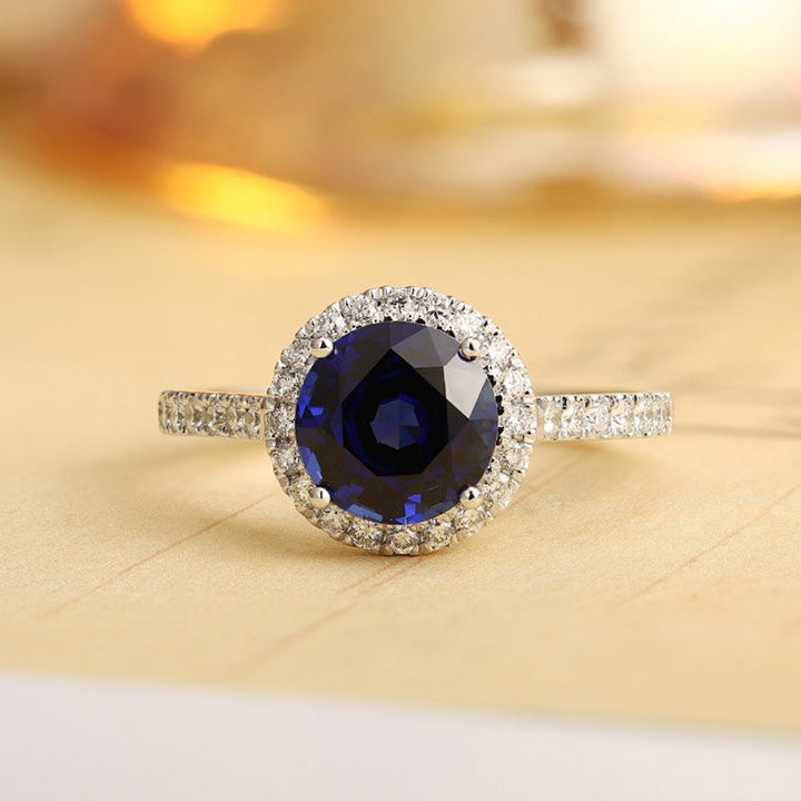 PT950 2.86ct Lab Grown Diamonds Lab Grown Blue Ring JSABR181385