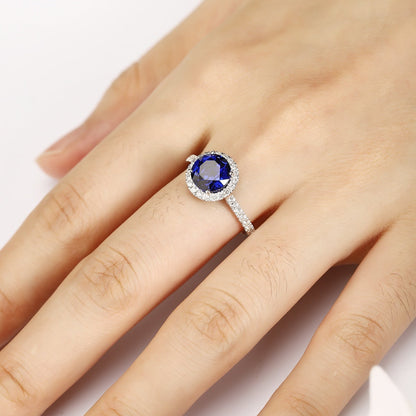 PT950 2.86ct Lab Grown Diamonds Lab Grown Blue Ring JSABR181385