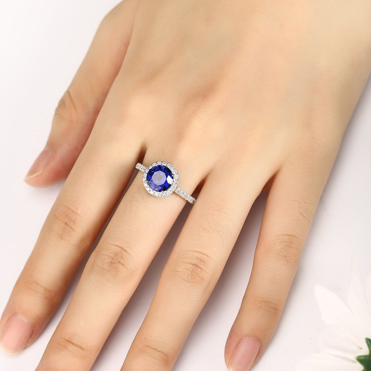 PT950 2.86ct Lab Grown Diamonds Lab Grown Blue Ring JSABR181385