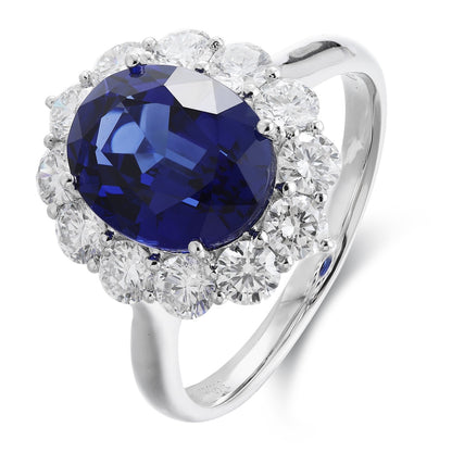 PT950 3.02ct Lab Grown Diamond Lab Grown Blue Treasure Ring