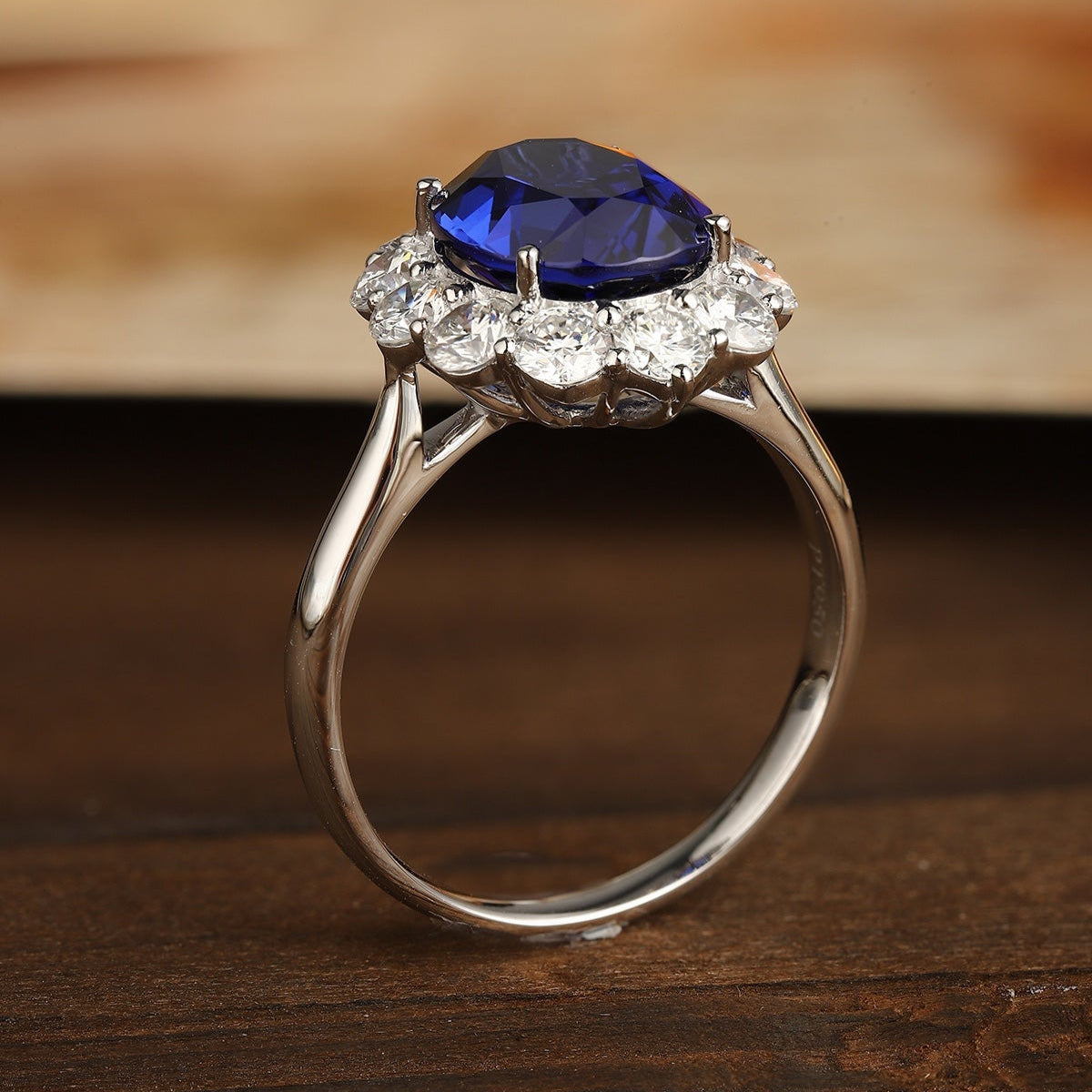 PT950 3.02ct Lab Grown Diamond Lab Grown Blue Treasure Ring
