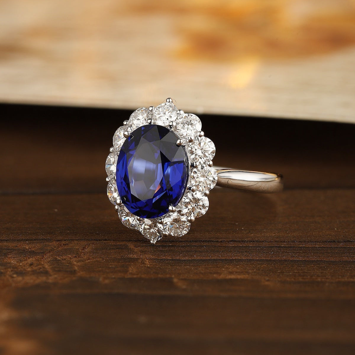 PT950 3.02ct Lab Grown Diamond Lab Grown Blue Treasure Ring